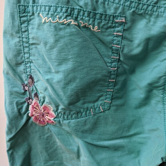 Green Embroidery Boho Crop Pants Embellished Large - Picture 5 of 11